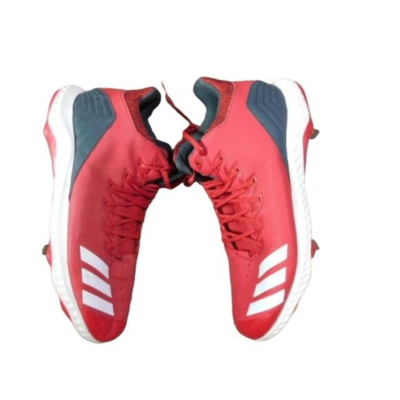 Adidas Men's Size 15 Icon Bounce, Metal Baseball   Cleats  Red White - Picture 2 of 4